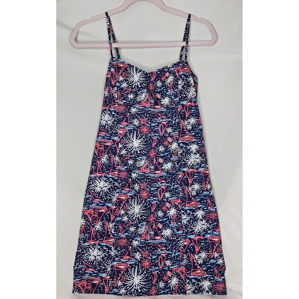 Lilly Pulitzer Sparks Fly Firework Print Maccallum Dress, Blue & Pink, Size 0